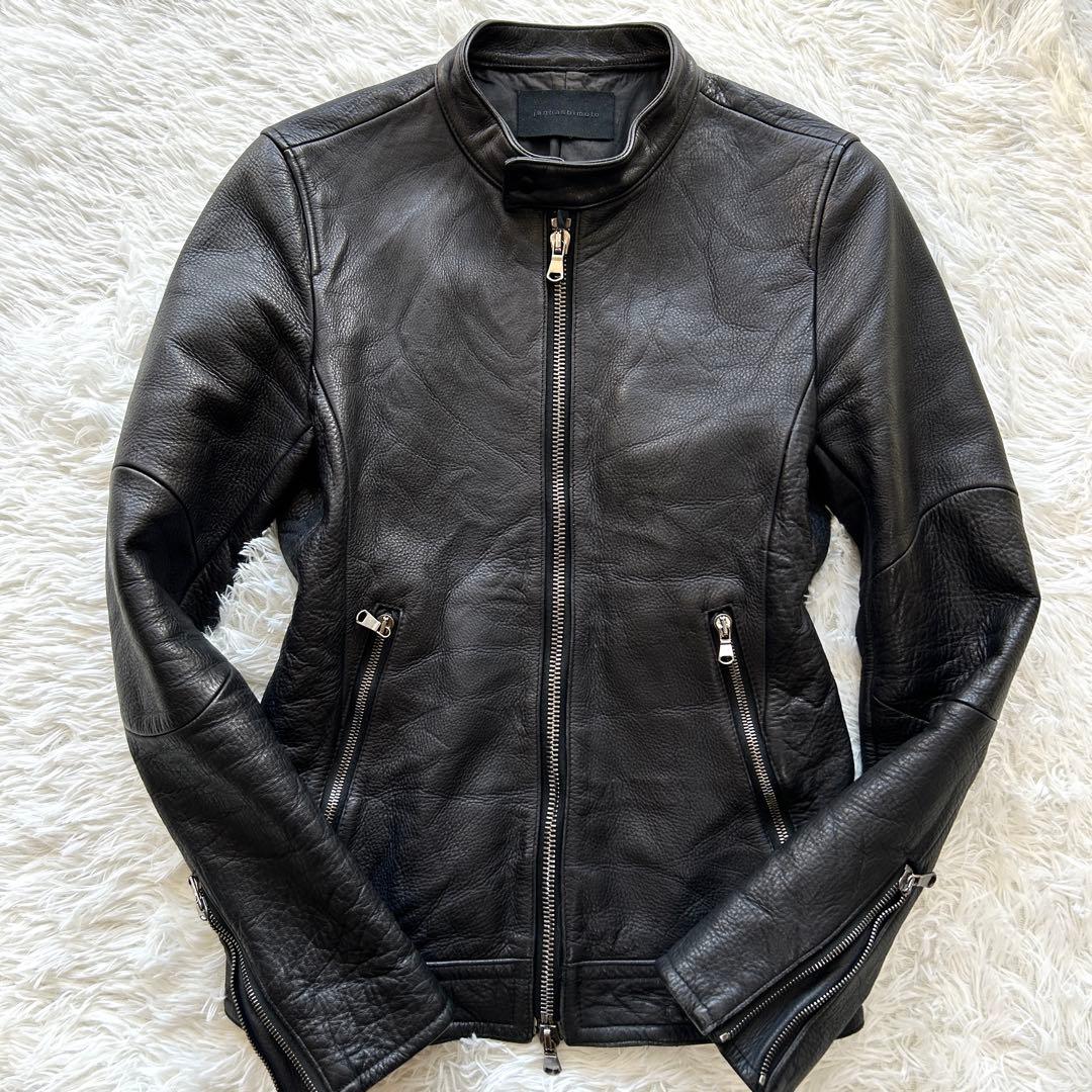 junhashimoto シングル ライダースジャケット カウレザー 黒 2