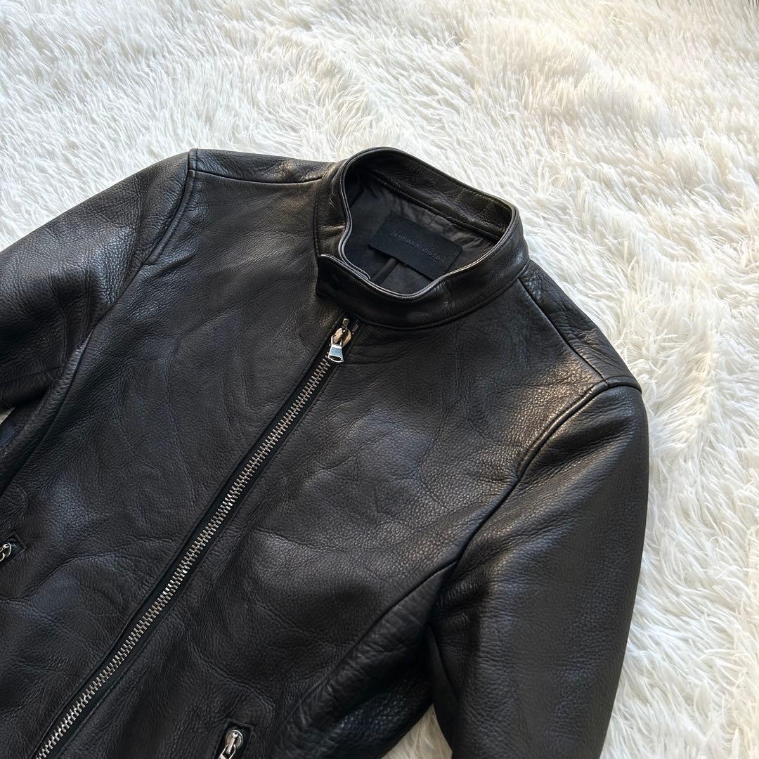 junhashimoto シングル ライダースジャケット カウレザー 黒 2