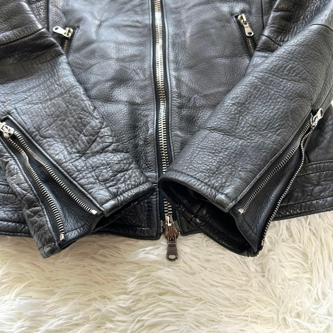 junhashimoto シングル ライダースジャケット カウレザー 黒 2