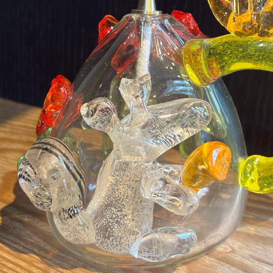 【新品未使用】リスとチューリップのガラスオイルランプ（キッタヨーコ）