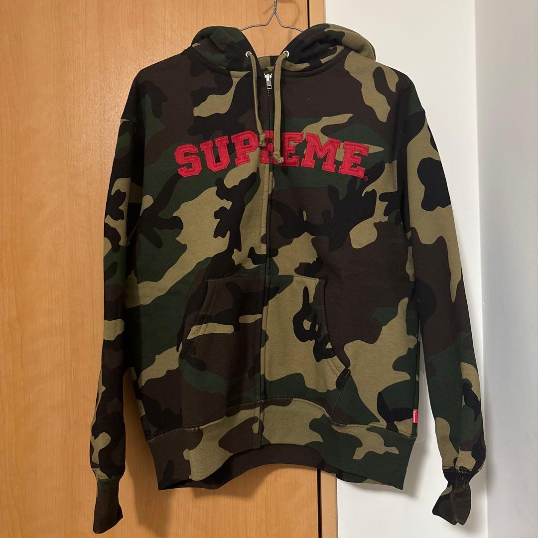 supremeジップパーカー迷彩