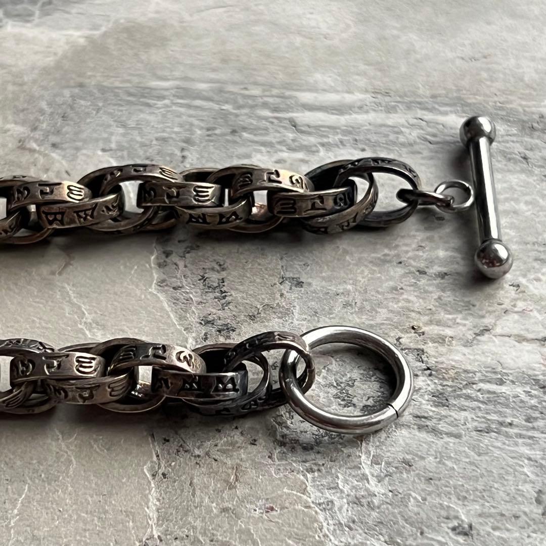 VINTAGE ヴィンテージ ツイン 梵字 リングチェーン ブレスレット