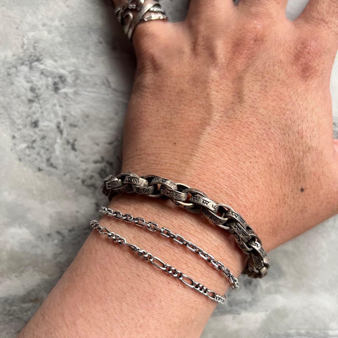 VINTAGE ヴィンテージ ツイン 梵字 リングチェーン ブレスレット