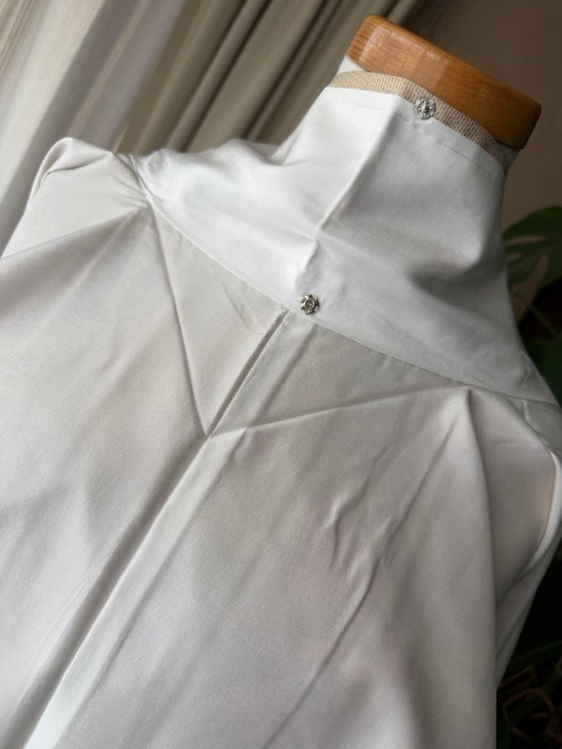 memeko 正絹 白大島紬小紋 ベージュ×グレー×パープル 横双 単品