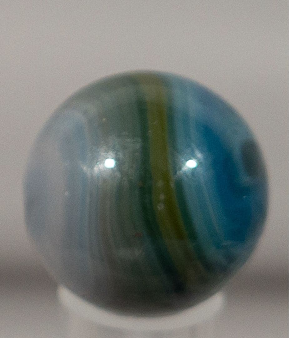 昭和初期 日本製 ウランガラス 工芸ガラスビー玉 スワール 8個｜UV反応