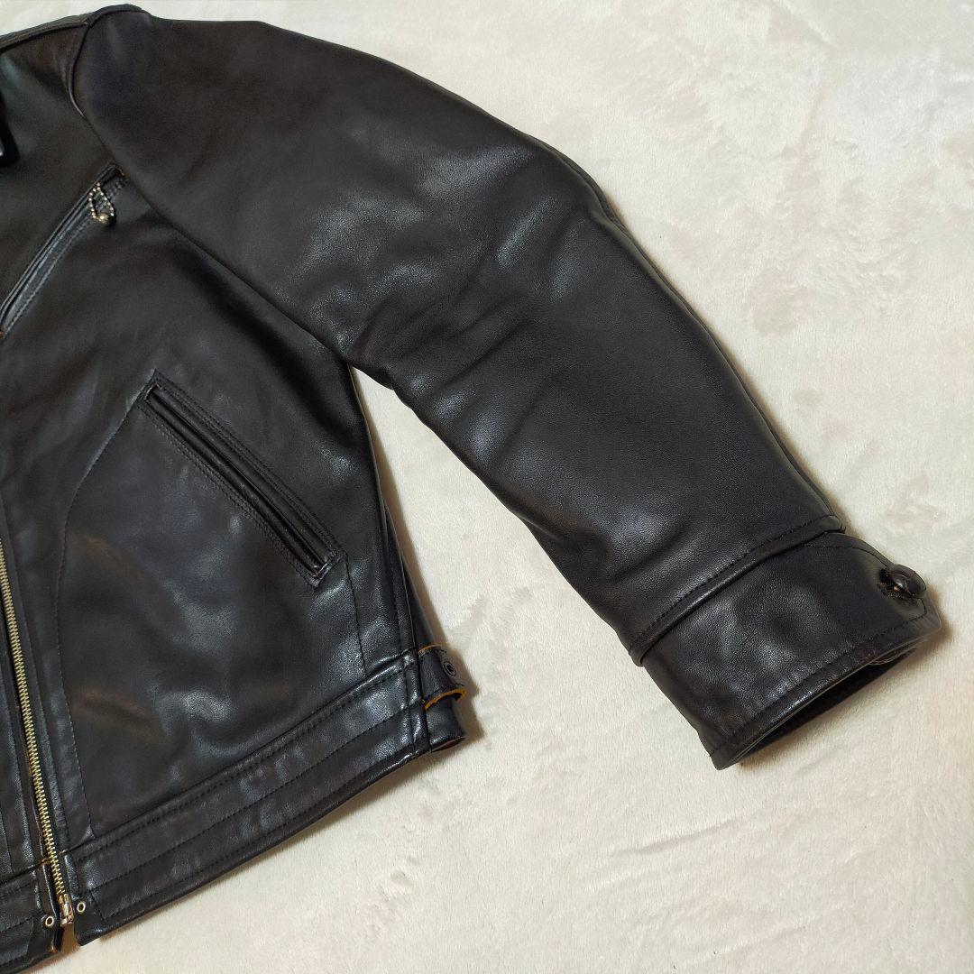 MARK AWARE　馬革　茶芯　シングルライダースジャケット　2サイズ