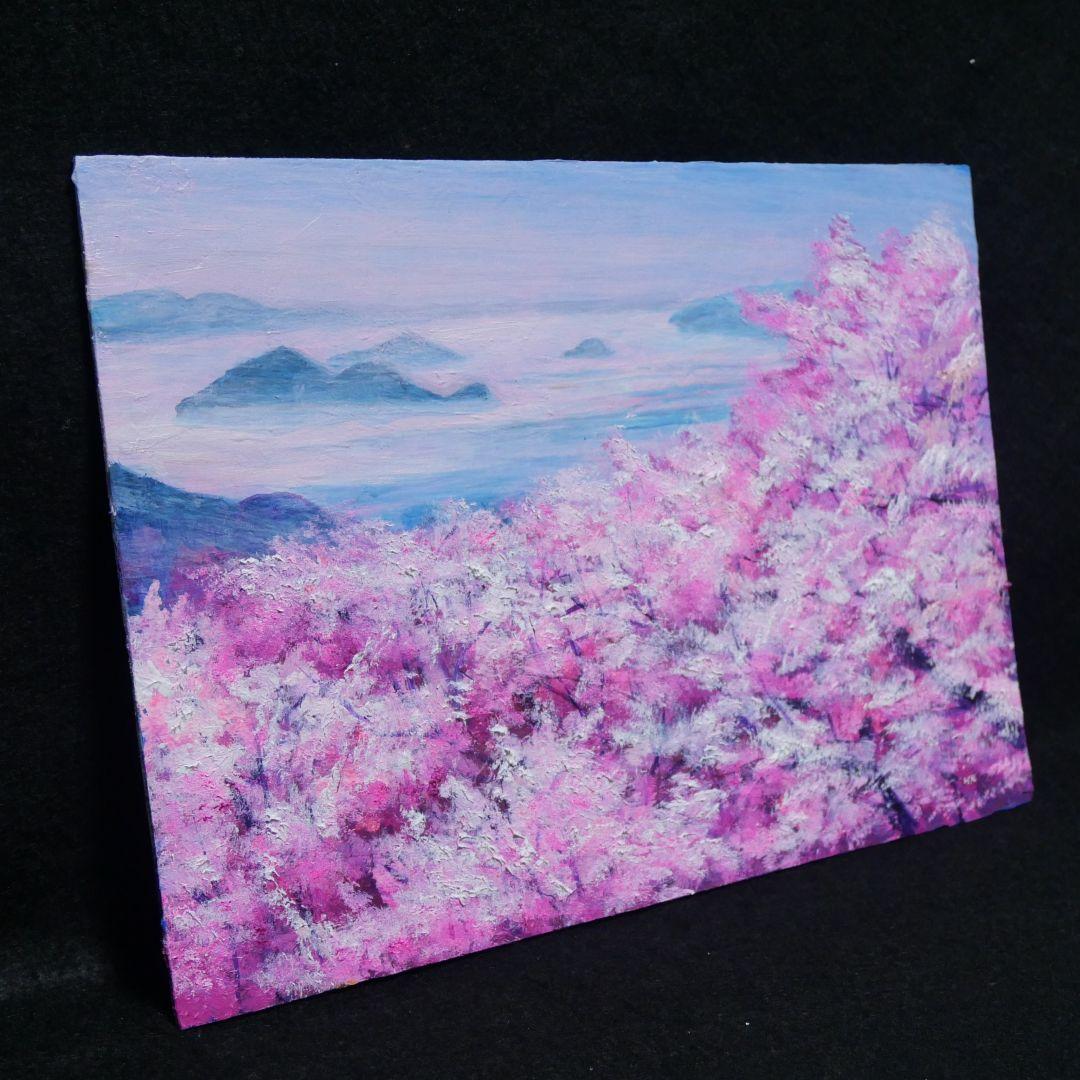 油絵 油彩 油彩画 絵 絵画【海の桜】