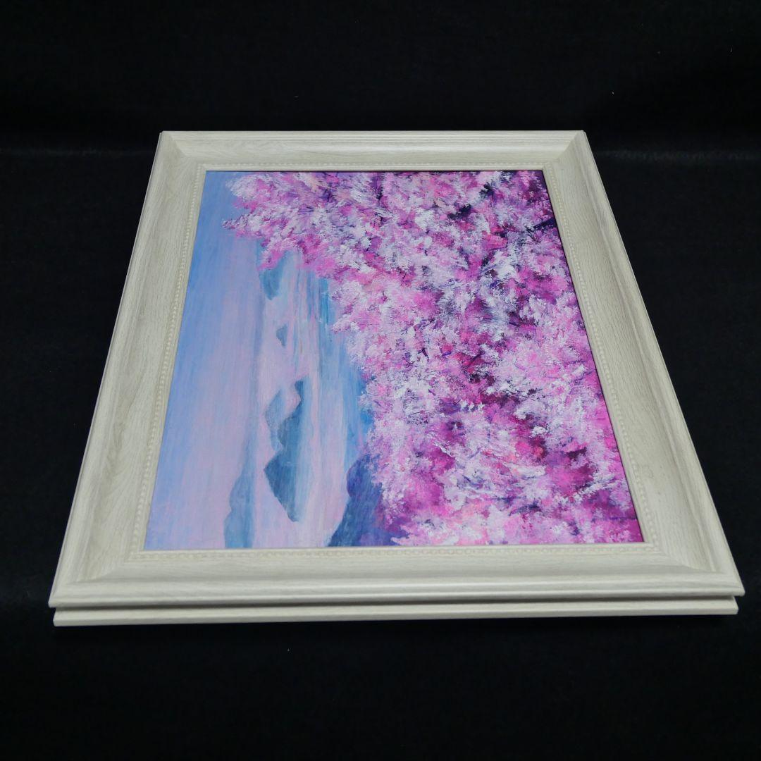 油絵 油彩 油彩画 絵 絵画【海の桜】