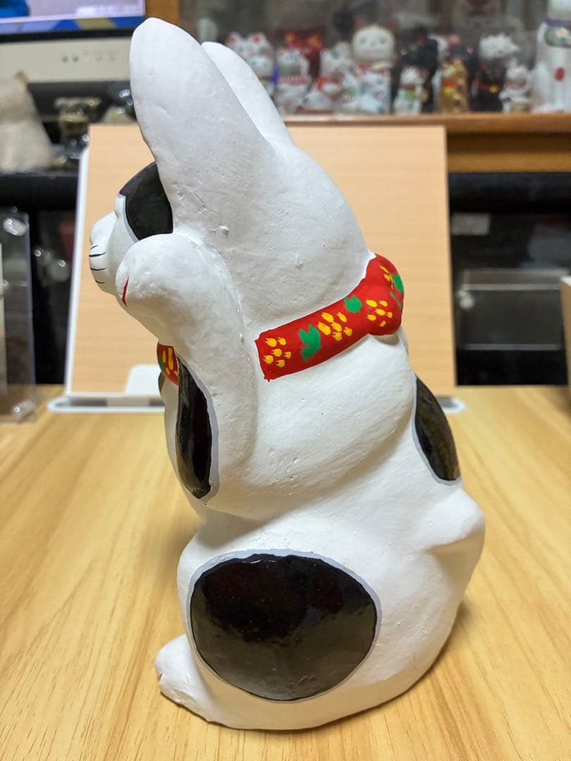 旭土人形　招き猫　郷土玩具