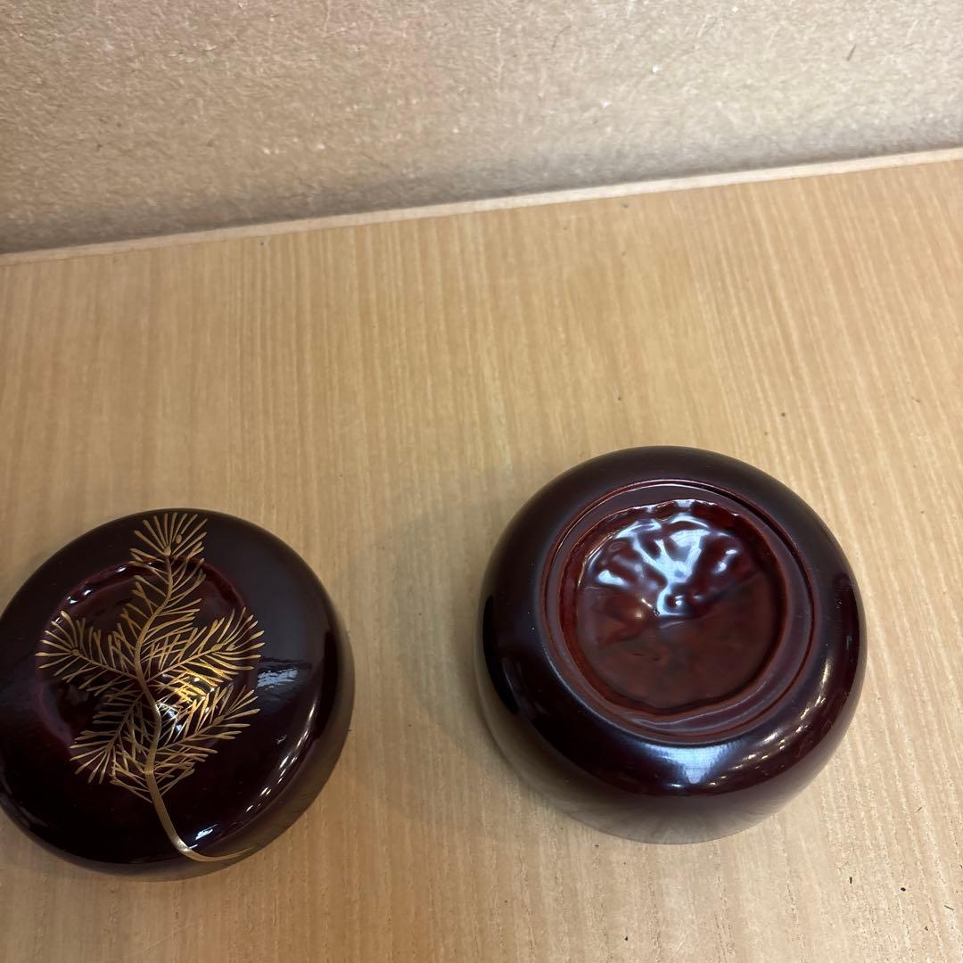 竹平棗　而妙斉好写　若松蒔絵　葵春作