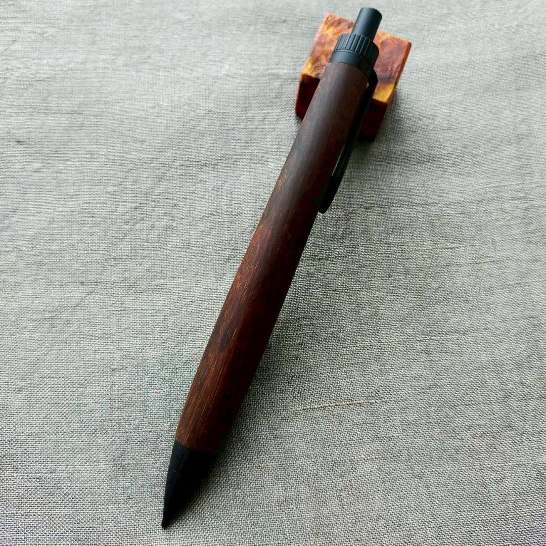ガイアナローズウッド　ハンドメイド　シャープペン　0.5mm　天然木　ブラック