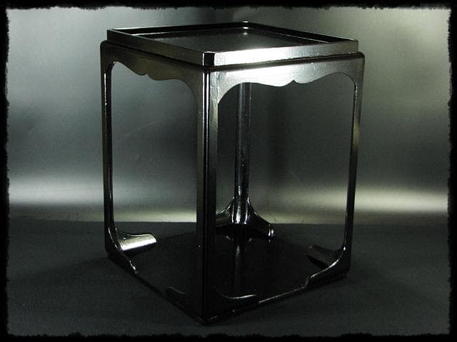 宗旦好 黒一閑 高麗卓 棚物 千家 茶道具 元紙箱 f273