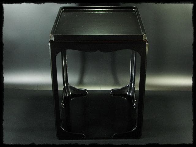 宗旦好 黒一閑 高麗卓 棚物 千家 茶道具 元紙箱 f273