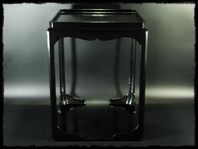 宗旦好 黒一閑 高麗卓 棚物 千家 茶道具 元紙箱 f273