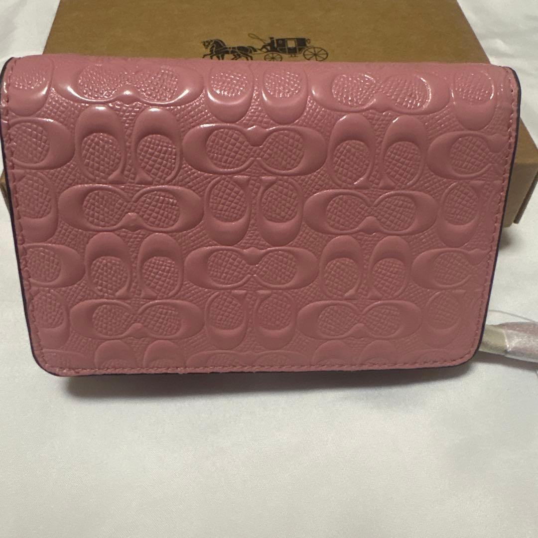 COACH コーチ 2つ折り 財布 ピンク