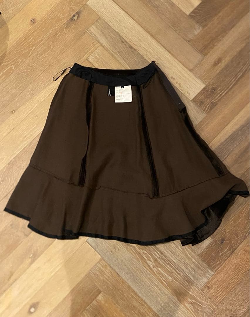 コムデギャルソン　ブラウンヴェルヴェット　フレアスカート