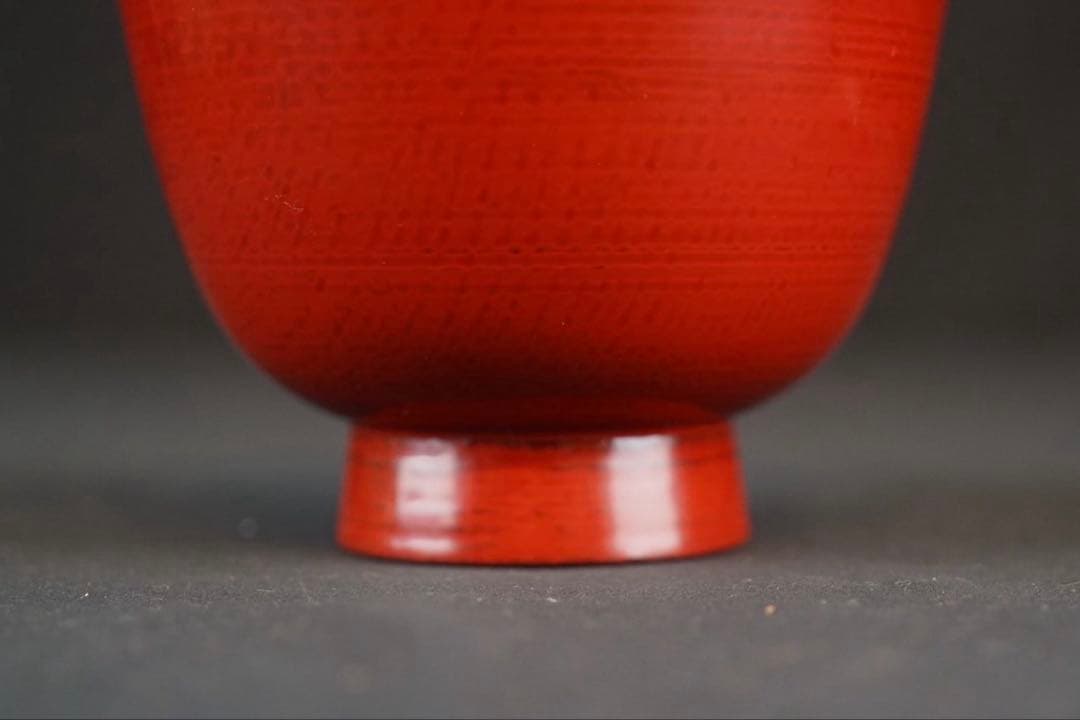 角偉三郎 作 朱 座椀 六つ星 最晩年作 希少作 紙箱 共布 茶懐石道具