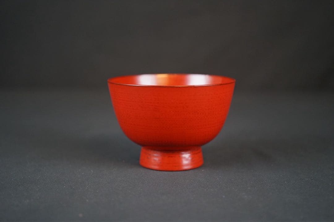 角偉三郎 作 朱 座椀 六つ星 最晩年作 希少作 紙箱 共布 茶懐石道具