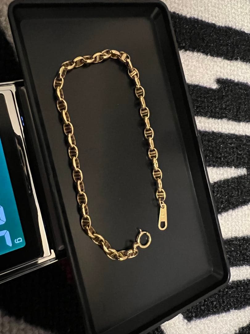 K18 碇型ブレスレット　約2.8g 17.5cm 3mm幅　18金 美品