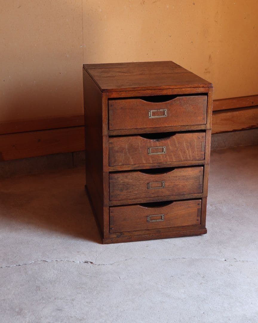 A4収納・セパレート可能な楢(ナラ)の4杯小引き出し