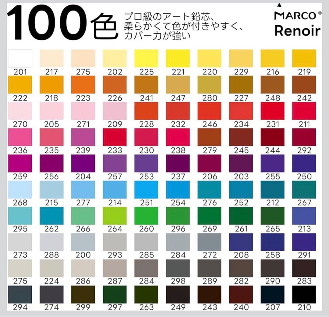 MARCO鉛筆 水彩色鉛筆 100色セット