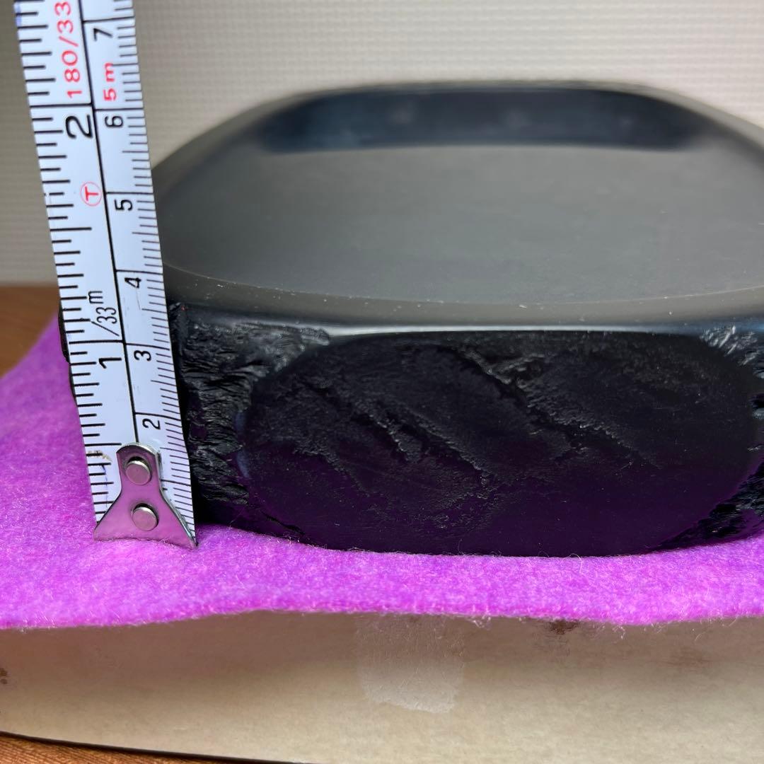 ⭕️雨端硯　名工　12代　雨宮弥兵衛　縁に昇雲を彫刻　程度良い　大型自然硯