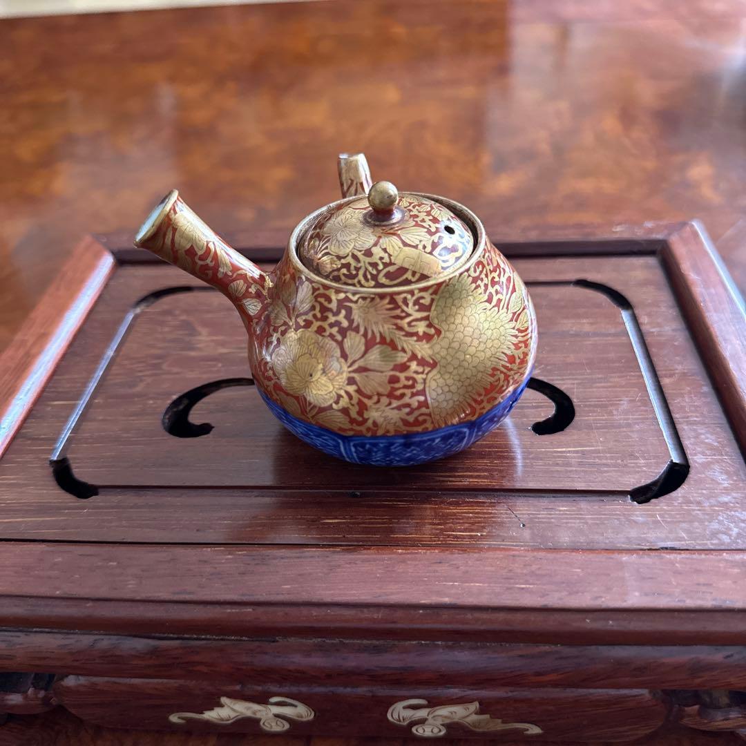 大日本永楽造　古美術　赤絵金襴手　染付急須　骨董品