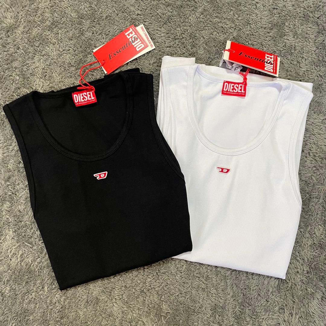 DIESEL ブラック タンクトップ L ディーゼル　ノースリーブ　トップス