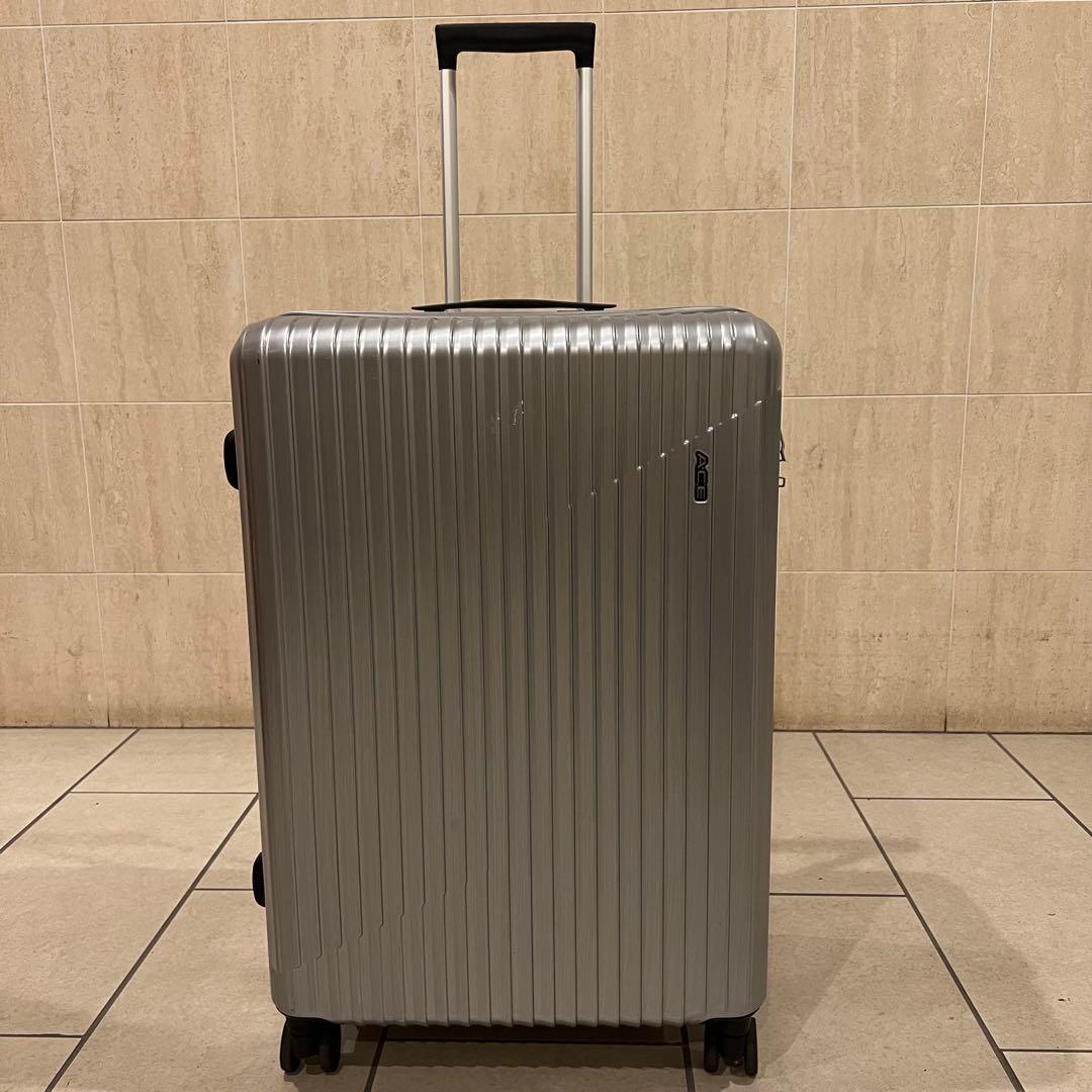 ACE 85L シルバー ストッパー付 キャリーケース 大型 軽量 キャスター