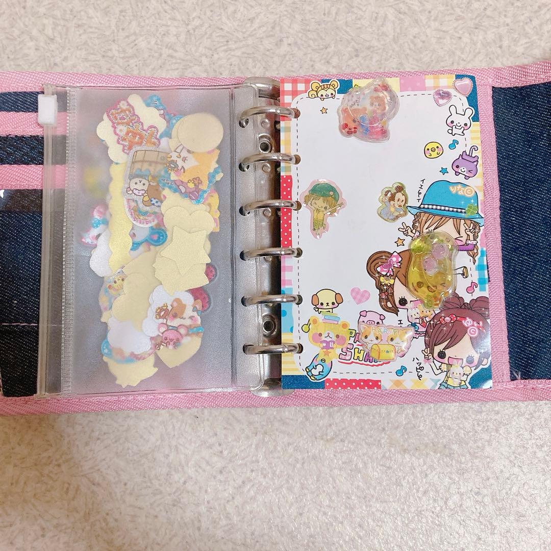 【平成レア】シール帳 平成レトロ　平成女児　　デニム チェーン　うさぎ