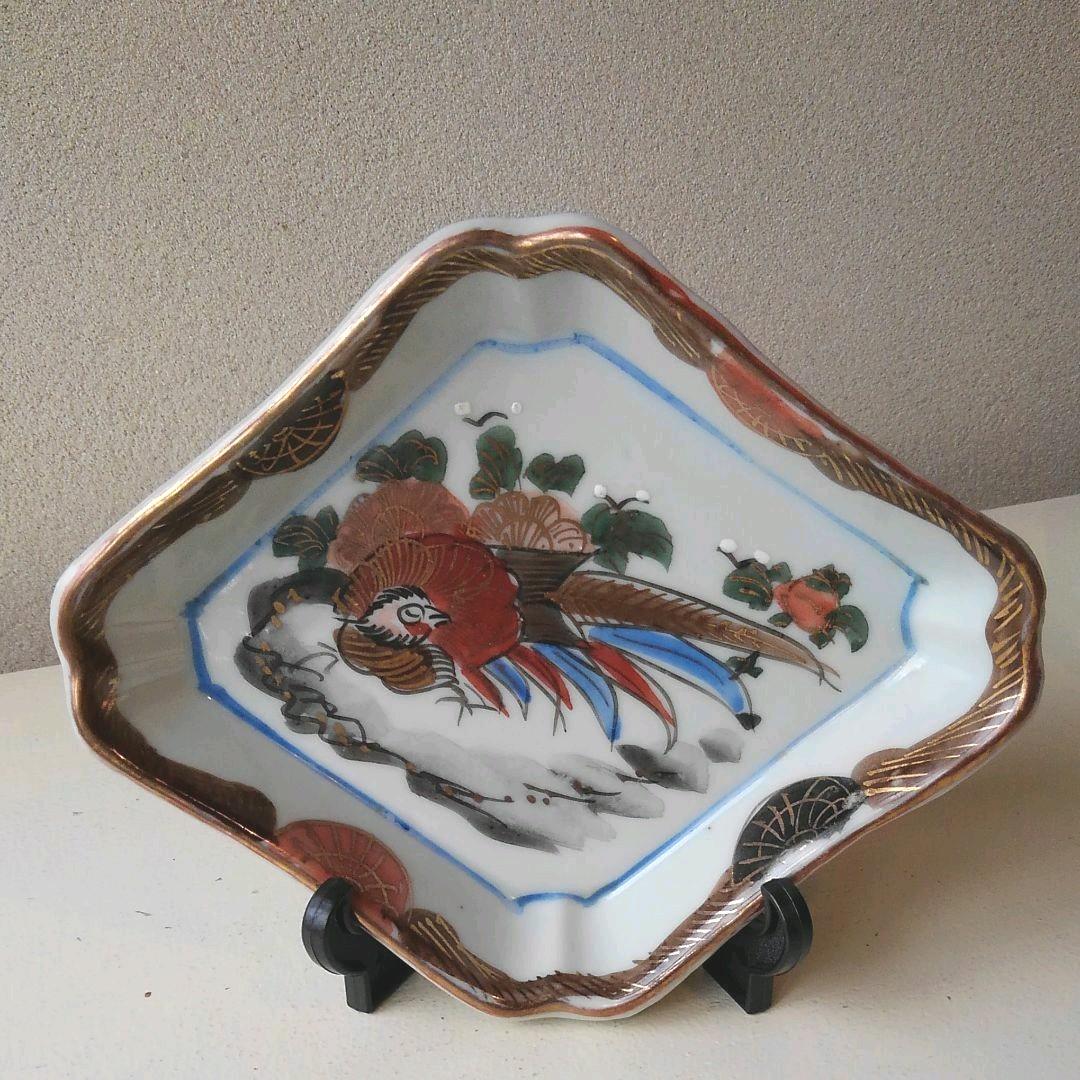 花鳥文角皿　６枚セット