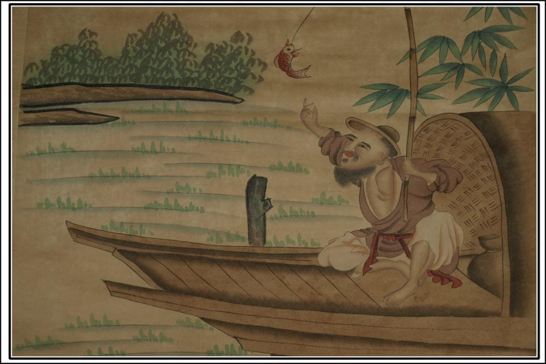 整理品　中国唐時代の掛軸　激安骨董品　肉筆保証　 BD128A1-1