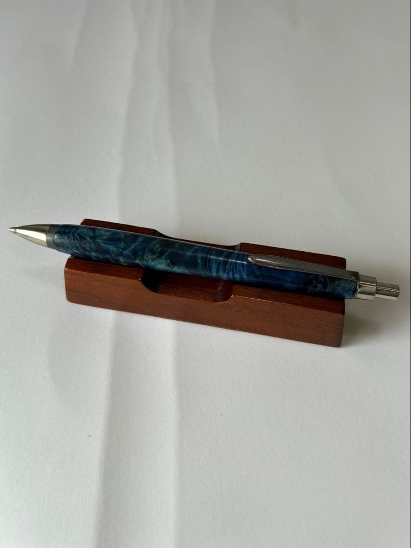 【ウッドペンクラフト】　スタビライズド青　楓瘤　シャープペン