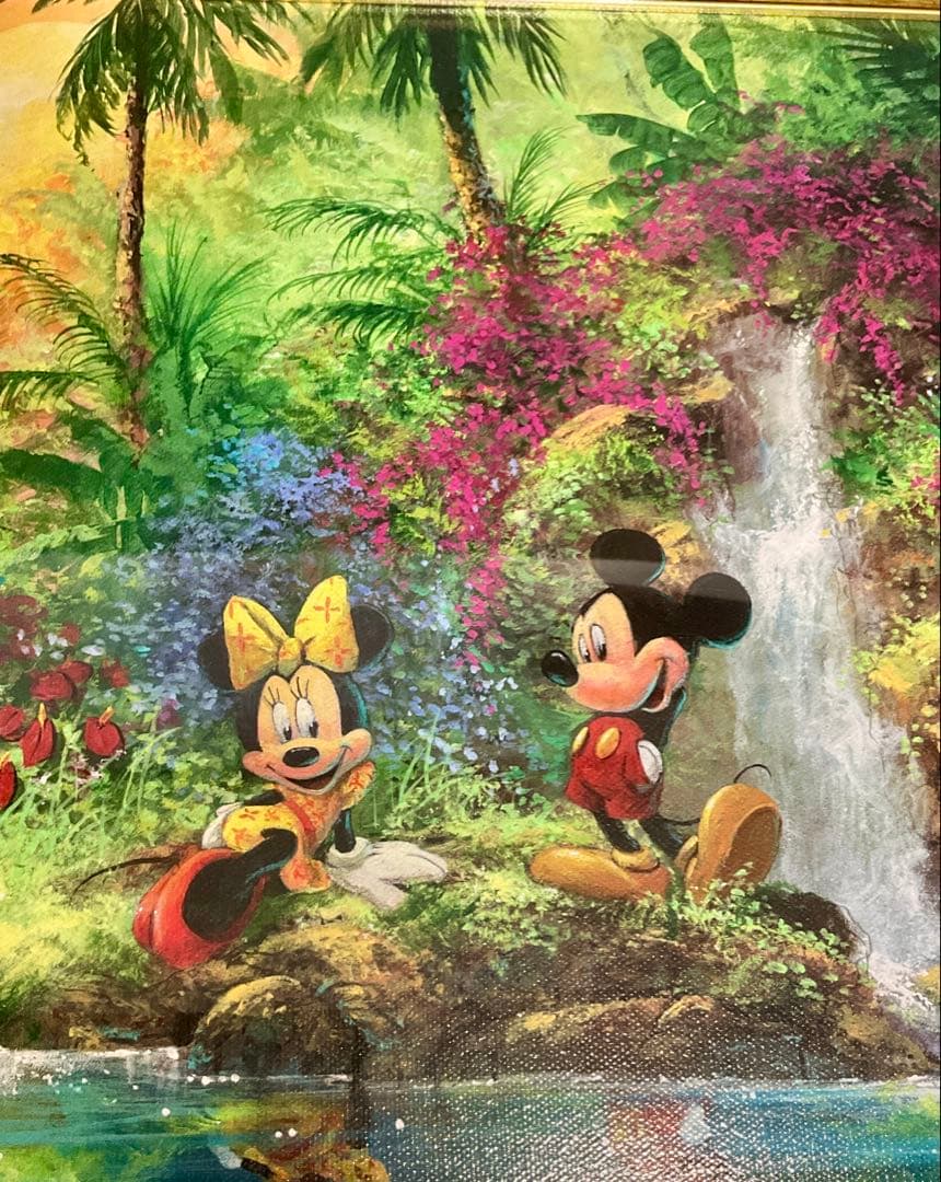 62302 限定 ミッキー＆ミニー 絵画 真正証明書付 ゴールドフレーム