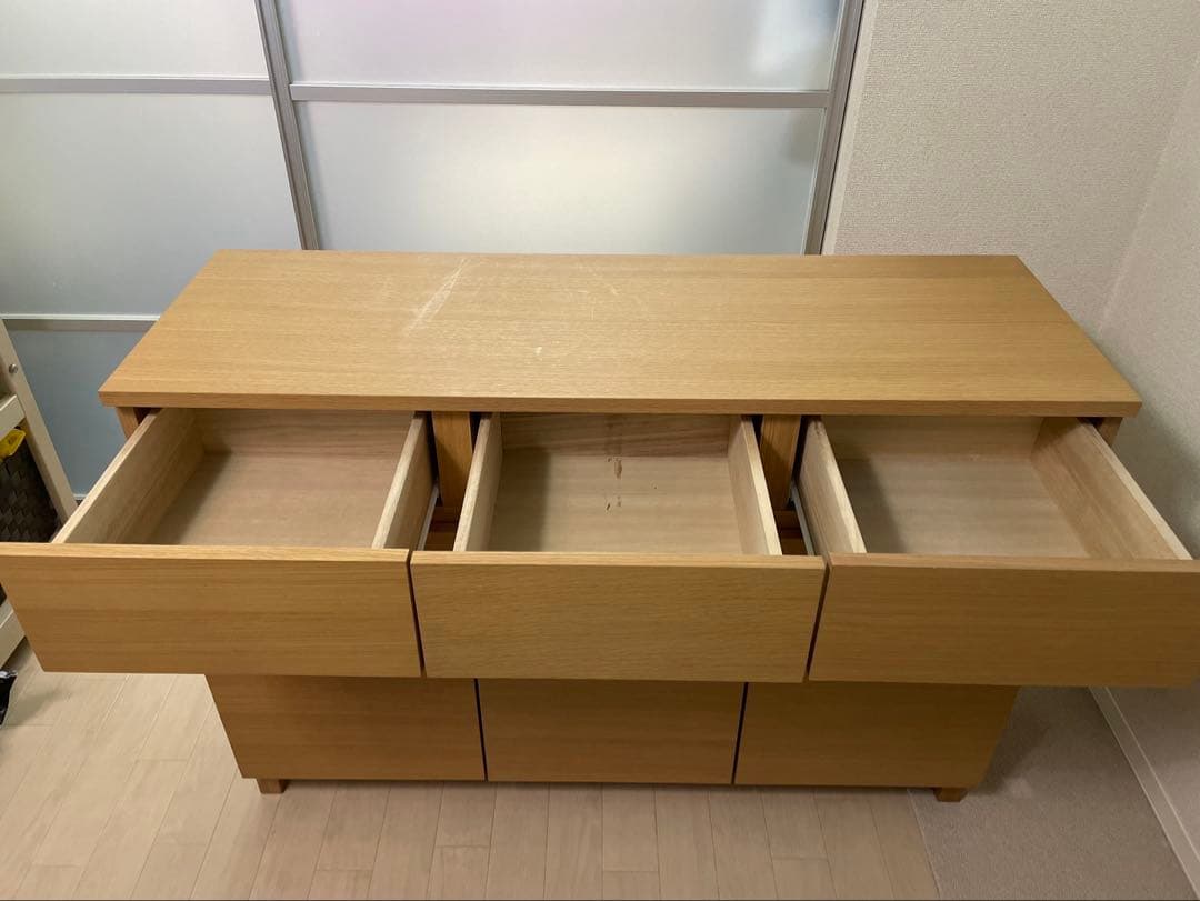 無印良品　オーク材・キャビネット大　サイドボード　廃盤　幅1200mm