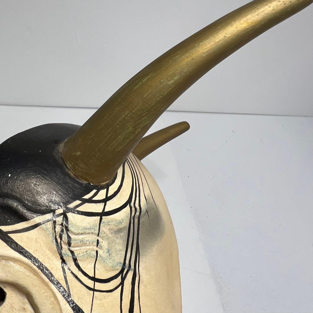 木彫り　般若　能面　h約25.5cm 東K7-1217③