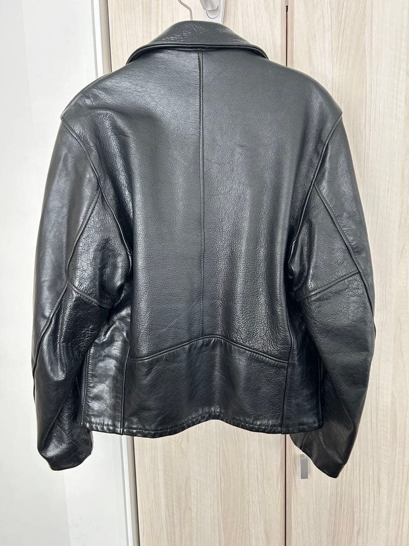 【絶版希少】 schott襟付トラッカーレザージャケット38ブラック黒