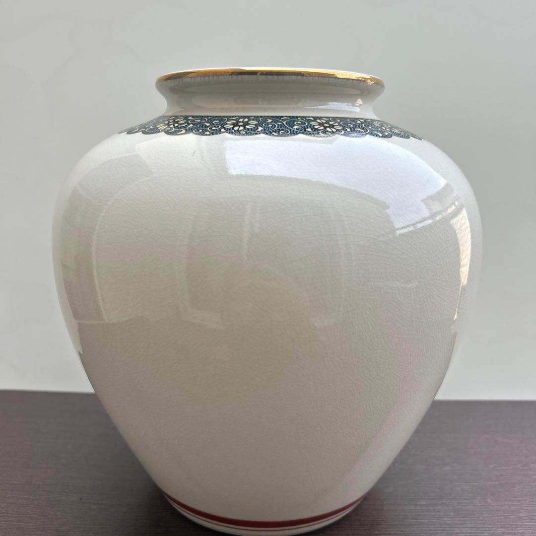 竹と桜の絵柄 陶器の壺