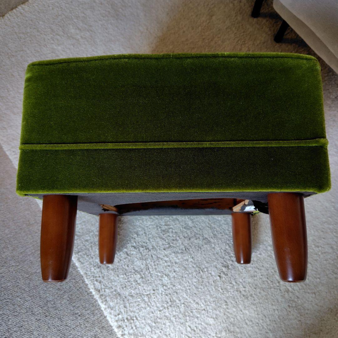 カリモク60 Kチェア オットマン モケットグリーン 訳あり