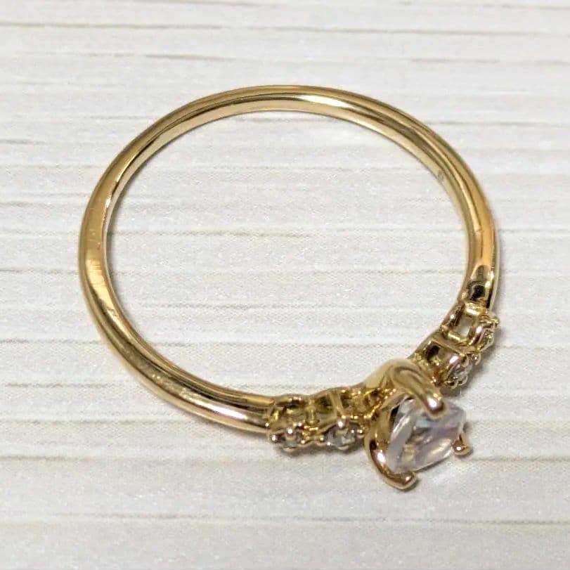 ほ*舗様 K18 10号 ロイヤルブルームーンストーン ペアシェイプ リング