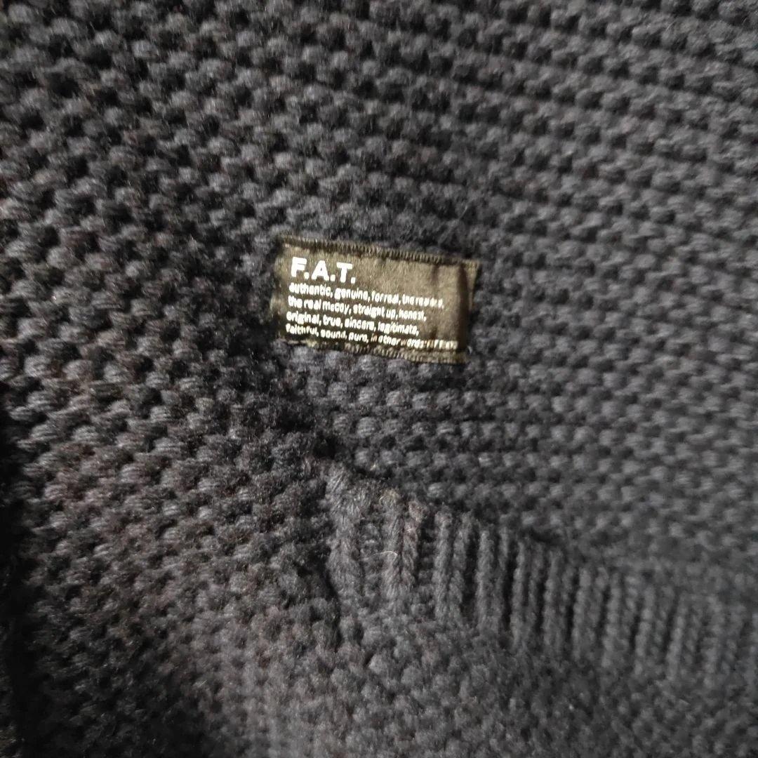極美品FAT 極厚ジップアップカウチンニット サイズSKINNY(L)ネイビー