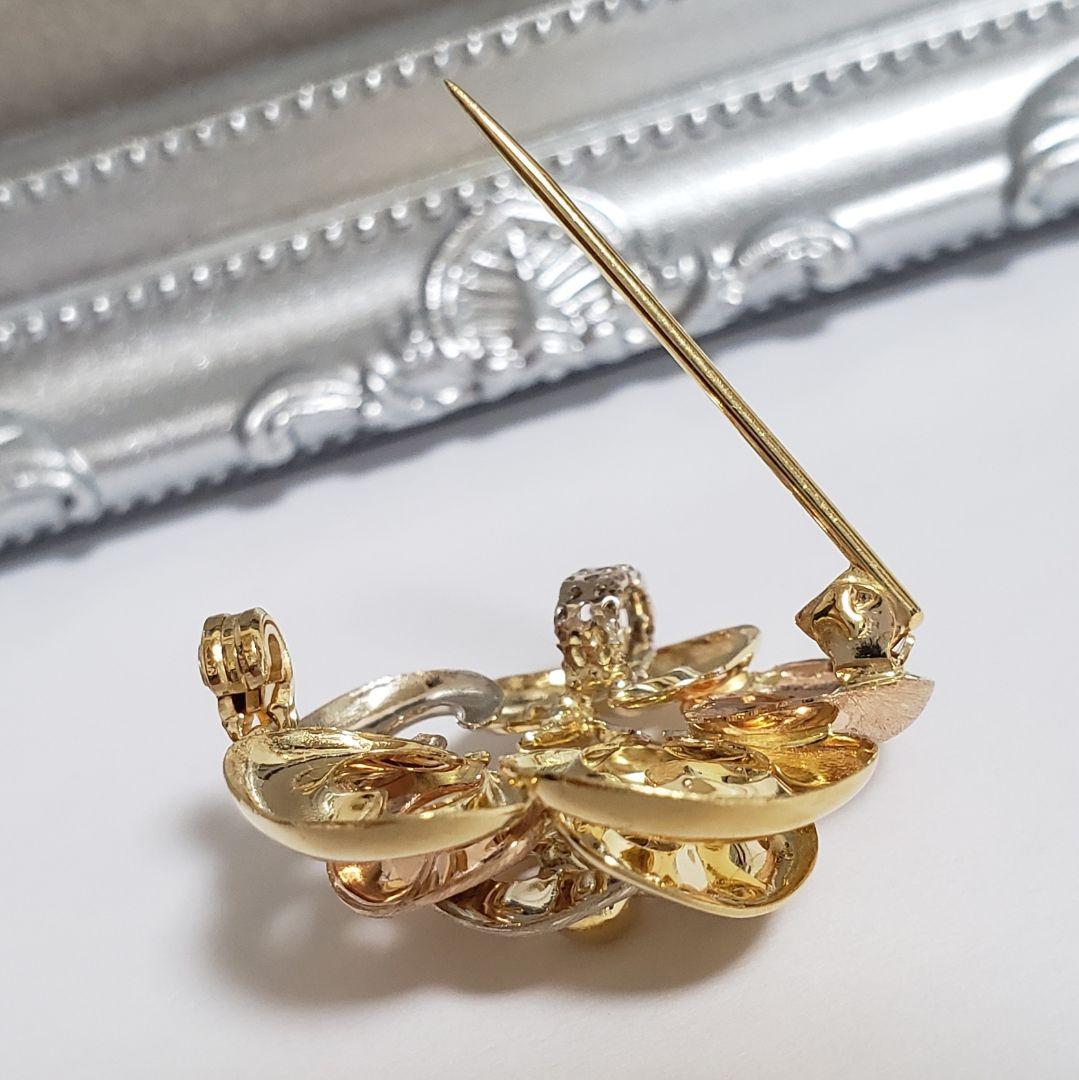 最安値 大ぶり K18ペンダントトップ 兼ブローチ ITALY 750