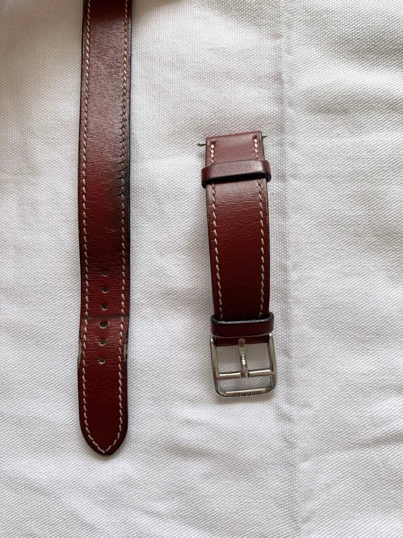 エルメス　Hウォッチ用レザーベルト　2本巻　ボルドー　HERMES