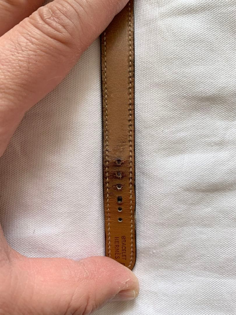 エルメス　Hウォッチ用レザーベルト　2本巻　ボルドー　HERMES