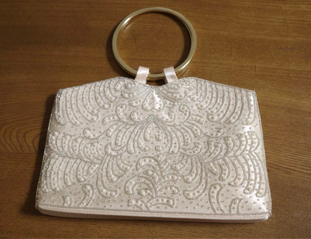 aimer ハンドル付きビーズ刺繍バッグ