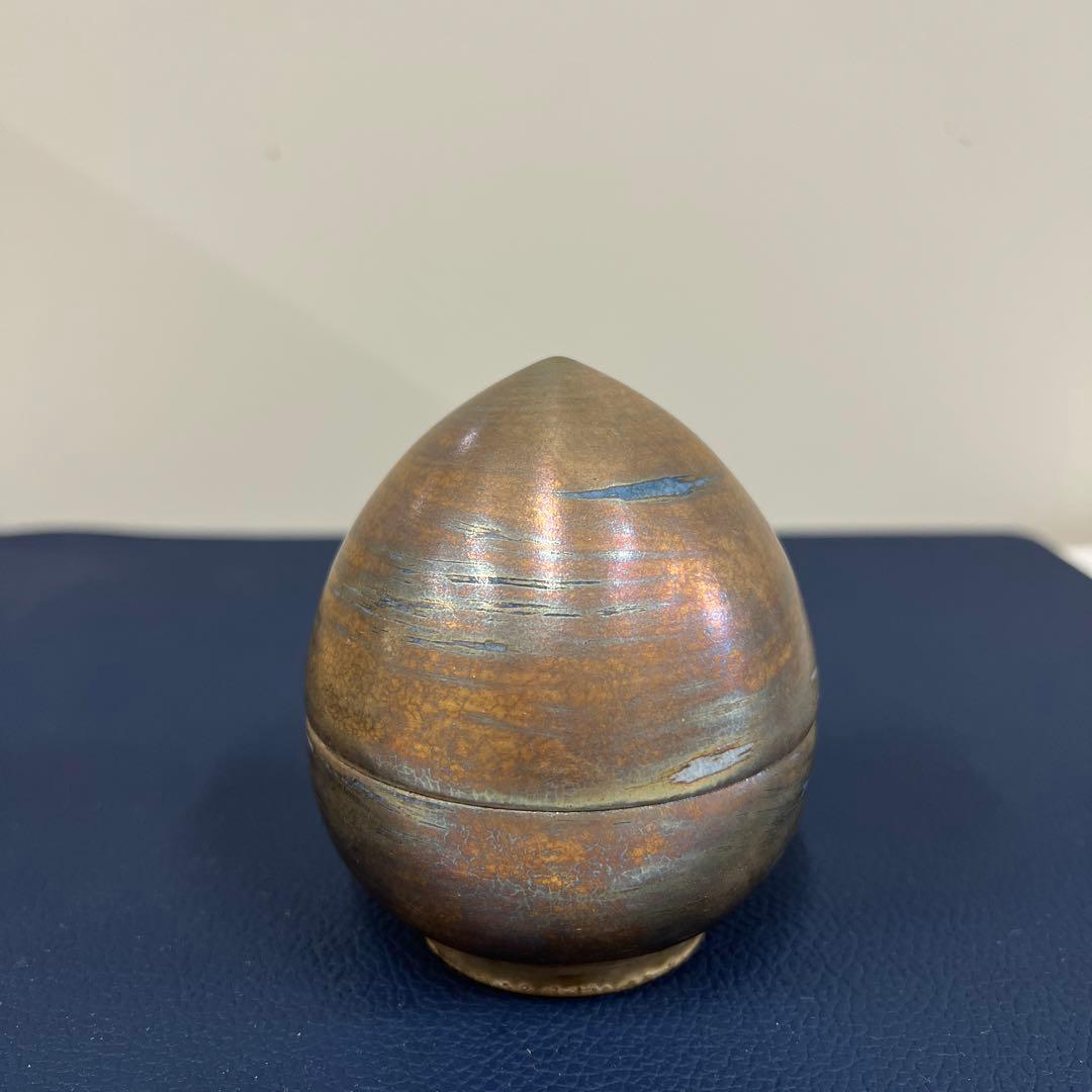 中村明久　瑠璃地銀彩蓋物