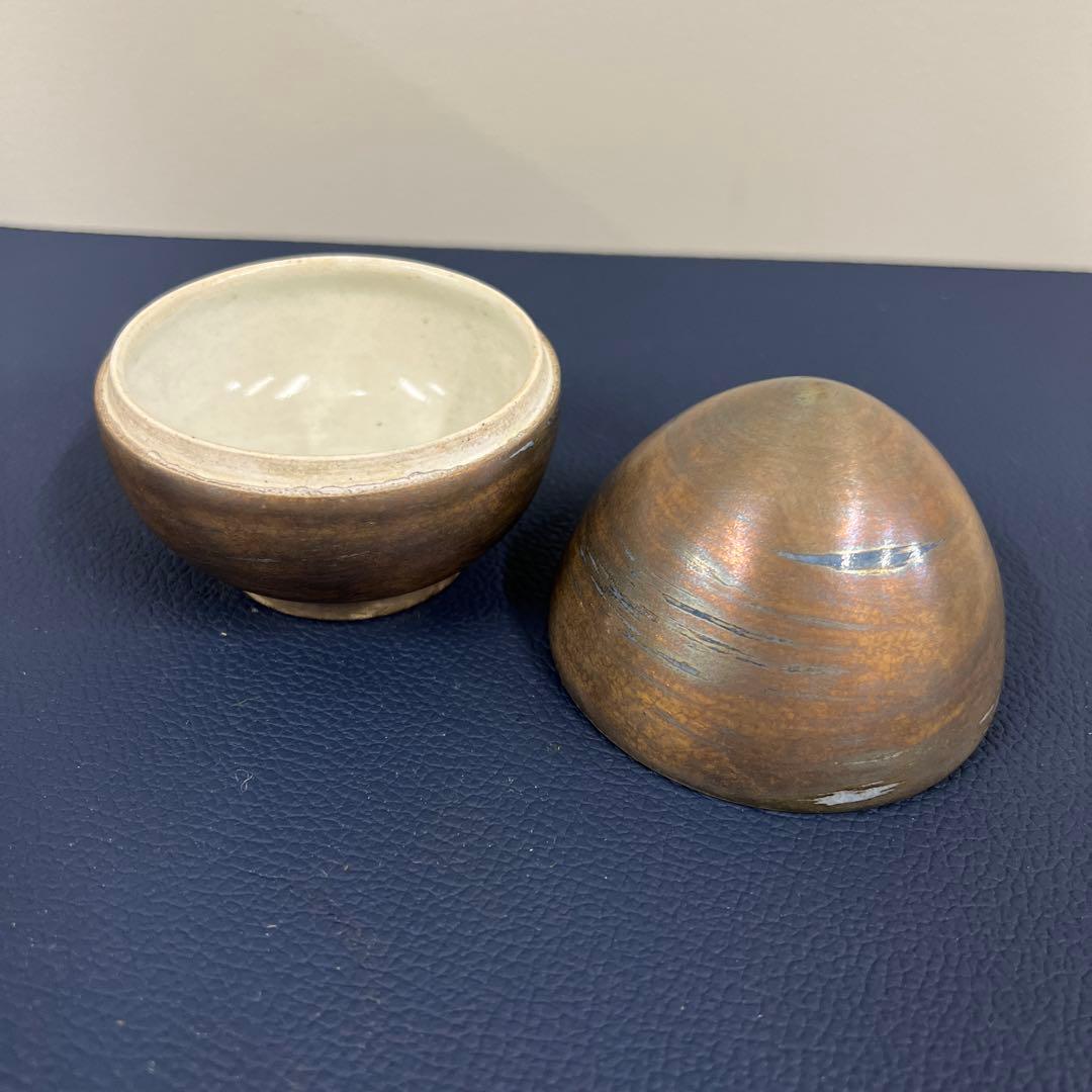 中村明久　瑠璃地銀彩蓋物