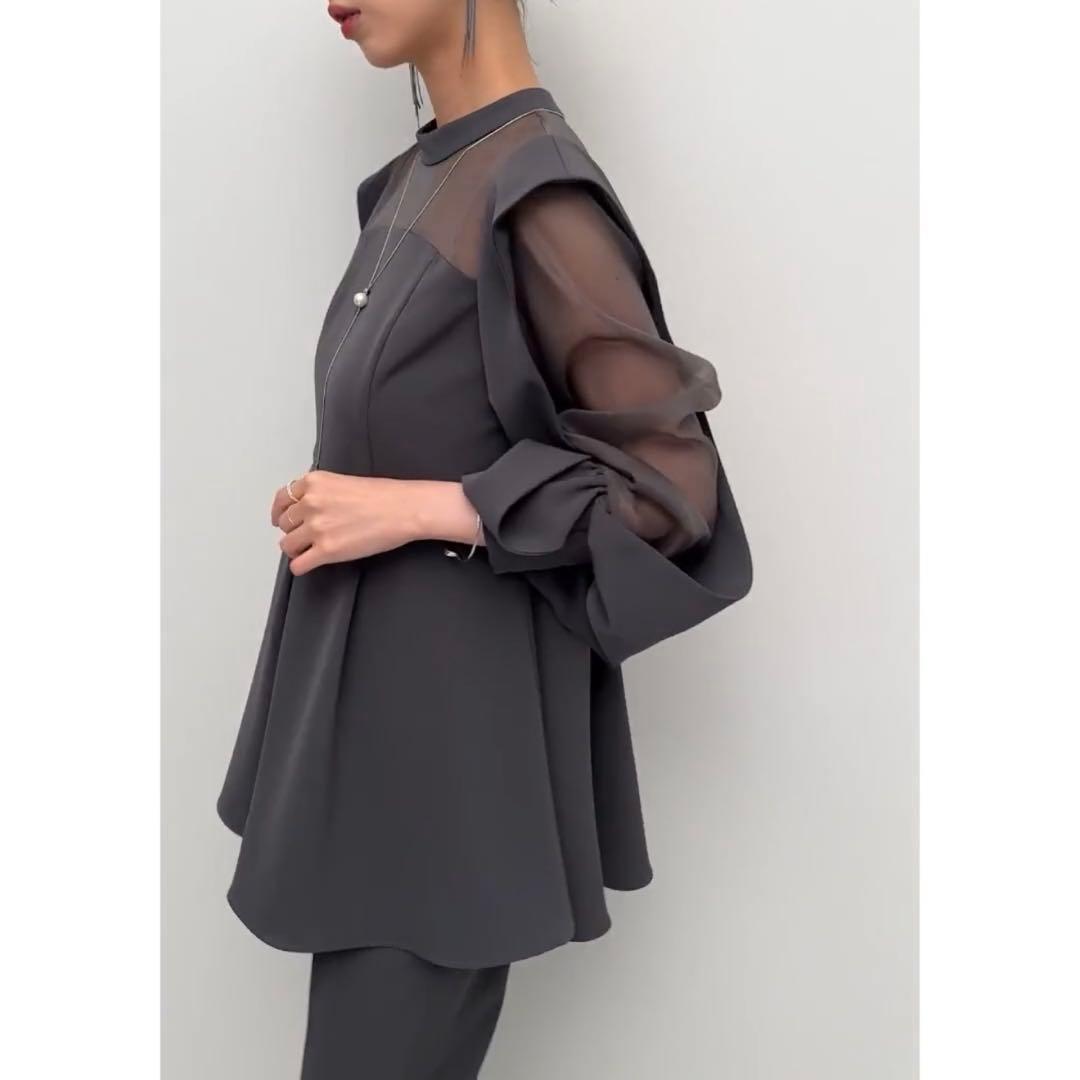 ルイルエ スリットスリーブ ペプラムトップス セットアップ 結婚式 オケージョン