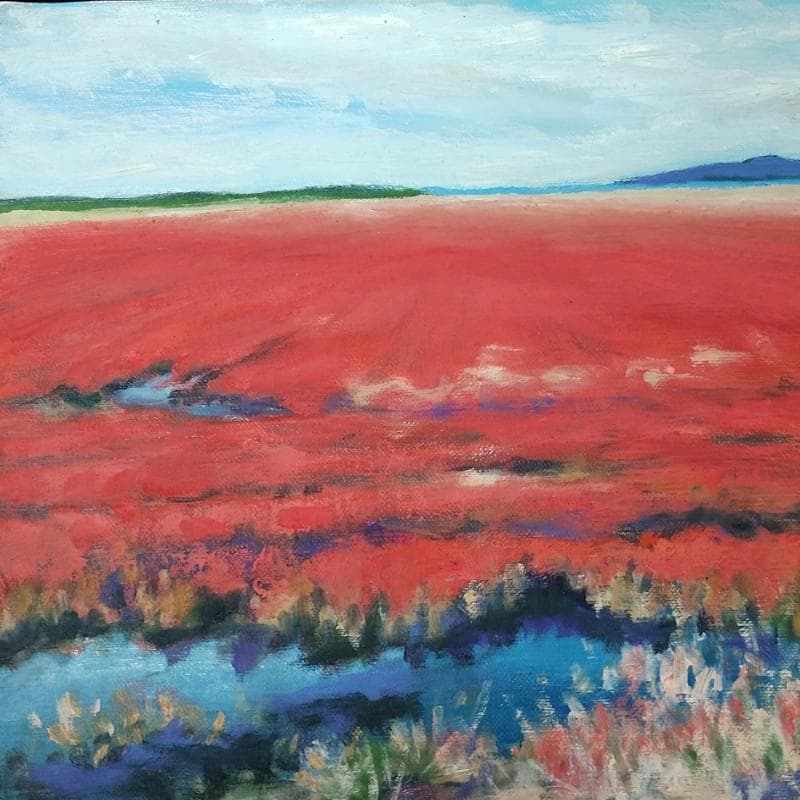 ☆ 境 肇 ☆「サンゴ草」油絵　F4号　新品額！