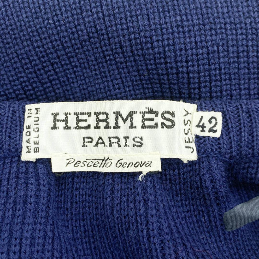 HERMES エルメス ニットスカート ネイビー/紺